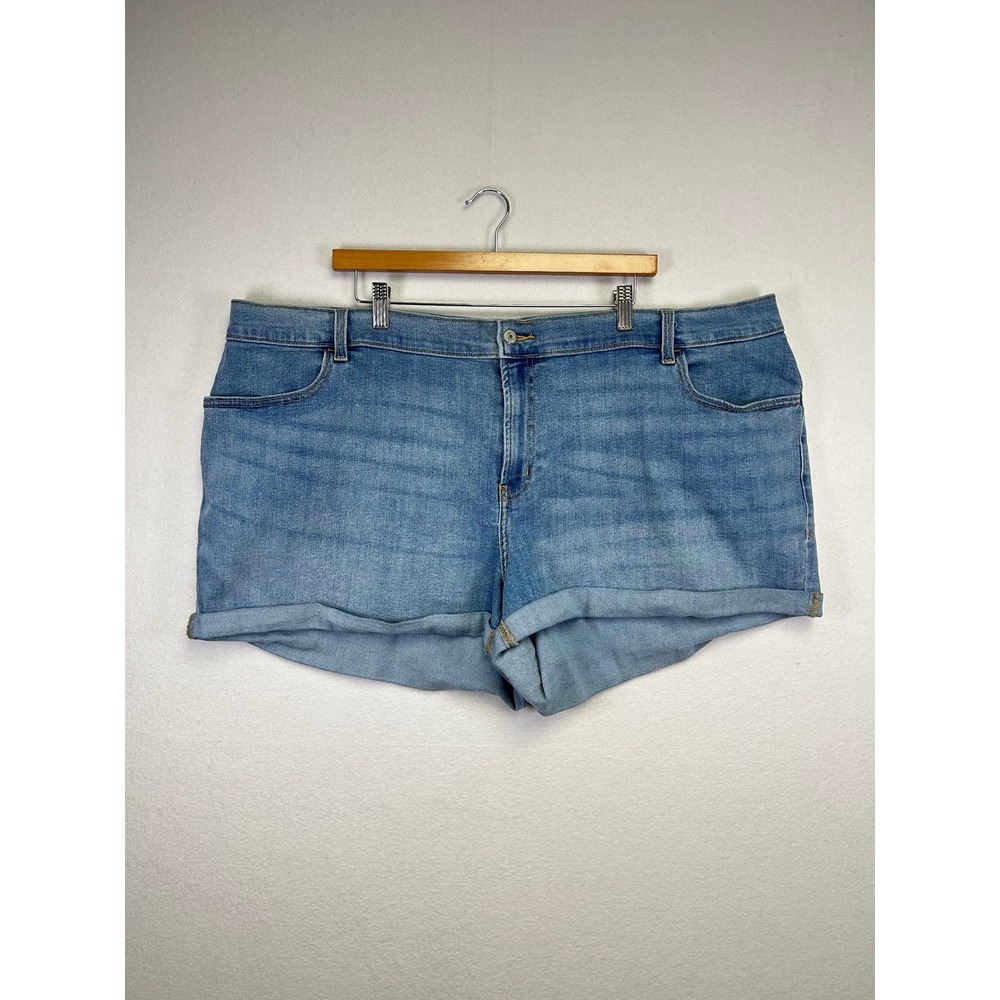 Old Navy Women's Size 24 Mid Rise Cuffed Denim Shorts Light Wash